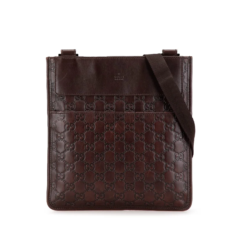 Brown Gucci Guccissima Crossbody Clutch Bag