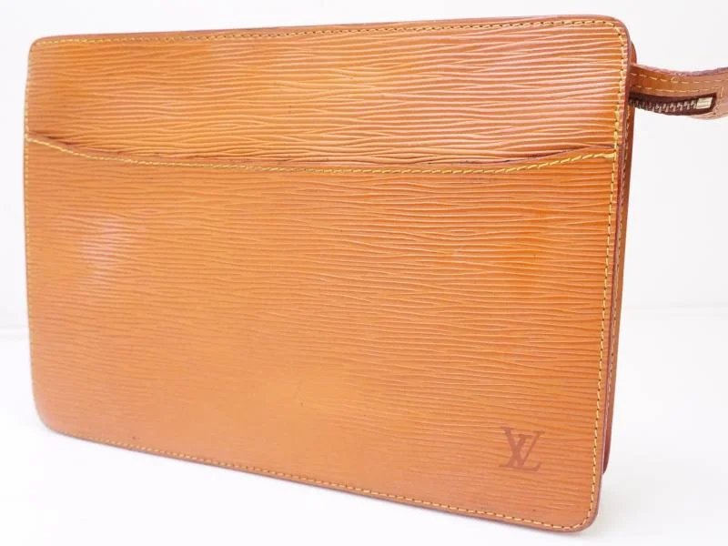 Authentic Pre-owned Louis Vuitton Epi Gold Cipango Brown Pochette Homme Clutch Bag M52528 200324