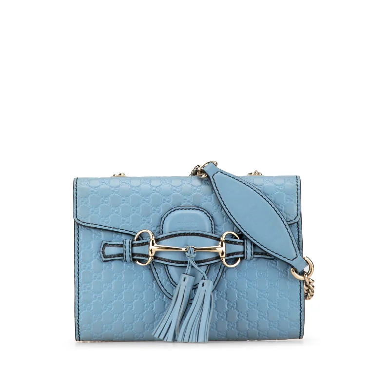 Blue Gucci Mini Microguccissima Emily Crossbody