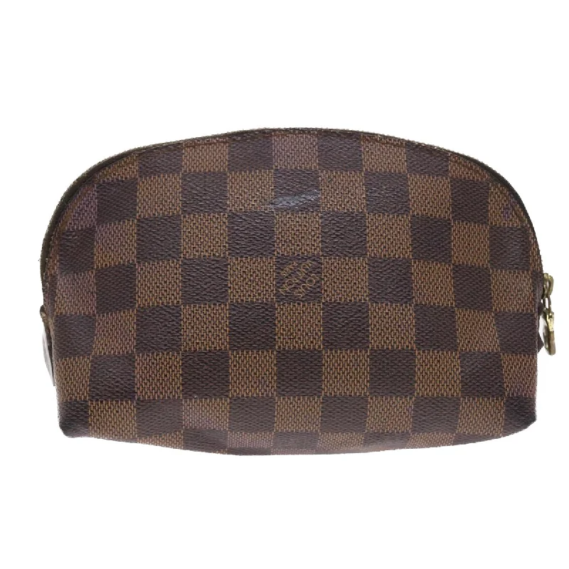 LOUIS VUITTON Damier Ebene Pochette Cosmetic PM Pouch N47516 LV Auth 49513