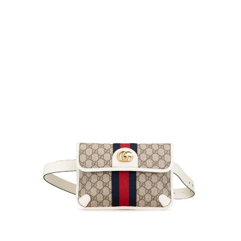 Brown Gucci GG Supreme Ophidia Belt Bag