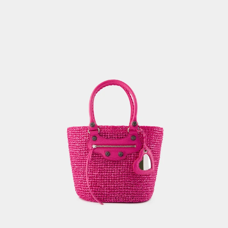 Le Cagole Panier M Shoulder Bag - Balenciaga - Nylon - Pink