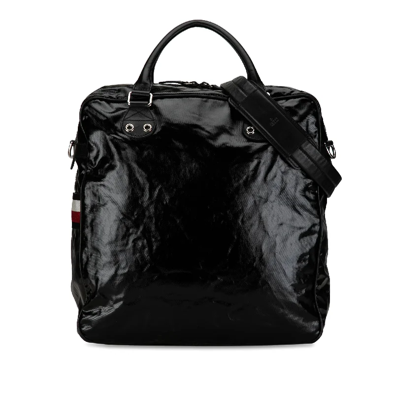 Black Gucci Web Coated Canvas Satchel