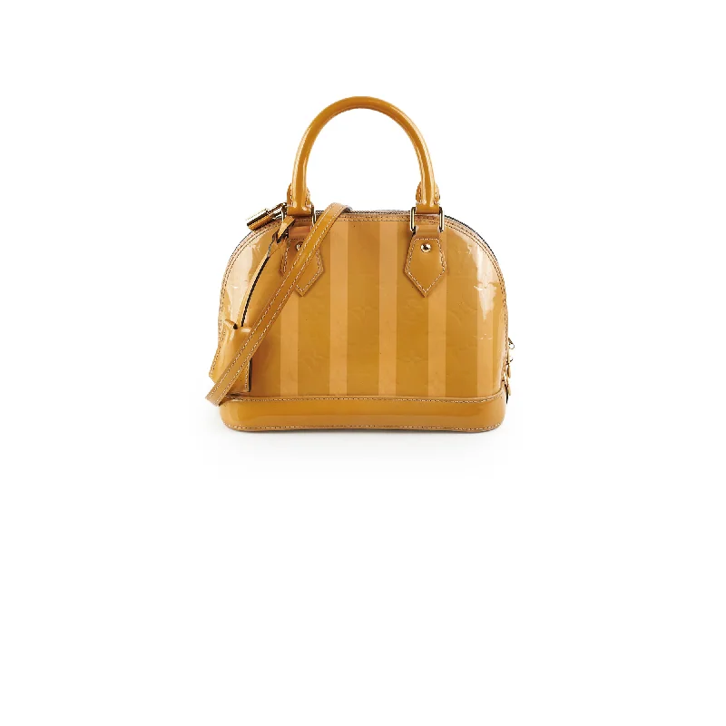 Louis Vuitton Alma BB Patent Stripe Yellow