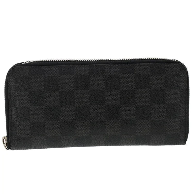 LOUIS VUITTON Damier Graphite Zippy Wallet Vertical Wallet N63095 LV Auth 49380