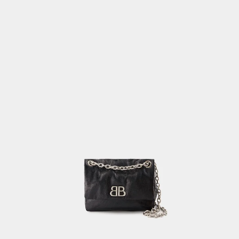 Monaco Mini Shoulder Bag - Balenciaga - Leather - Black