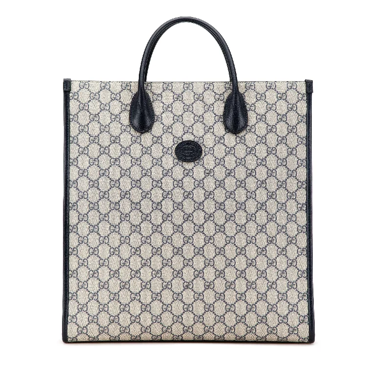 Beige Gucci Medium GG Supreme Interlocking G Tote Satchel