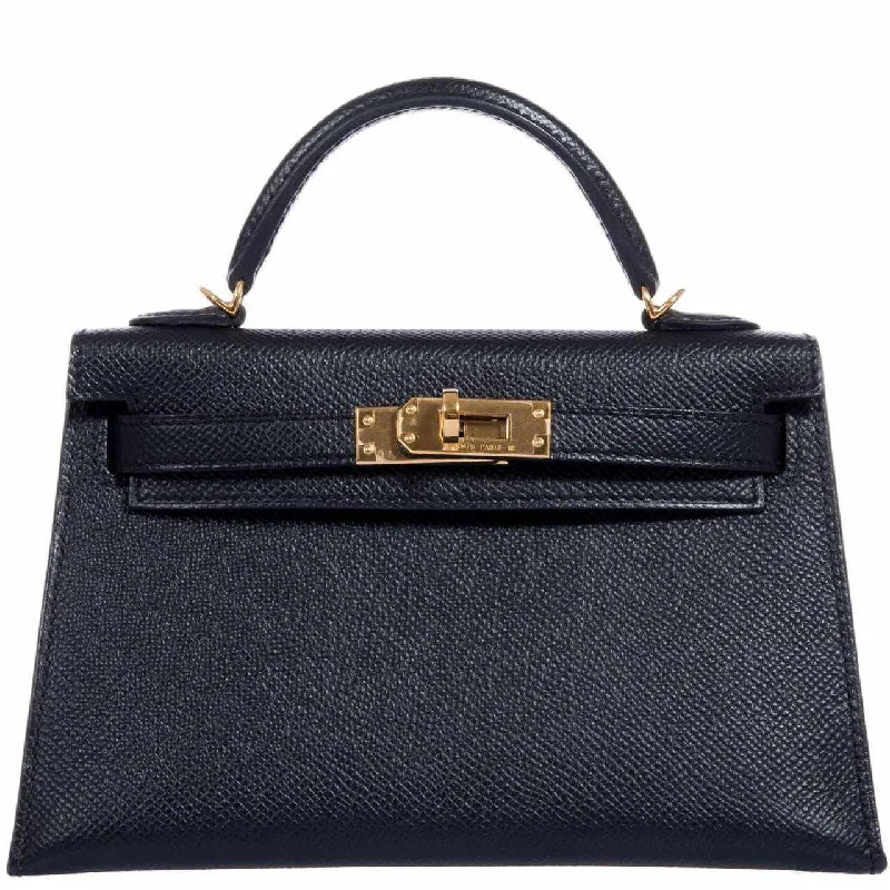 Hermès Kelly 20 Black Epsom Gold Hardware