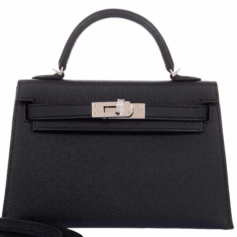 Hermès Kelly 20 Black Epsom Palladium Hardware