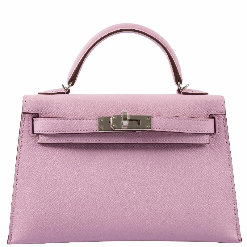 Hermès Kelly 20 Mini II Sellier Mauve Sylvestre Epsom Palladium Hardware