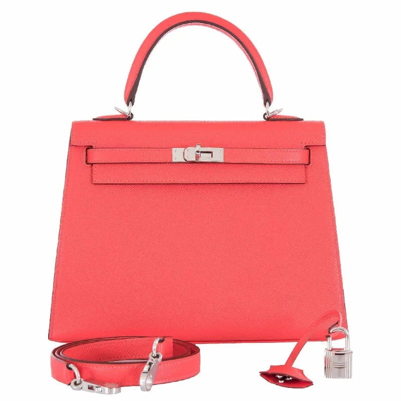 Hermès Kelly 25 Sellier Rose Jaipur Epsom Palladium Hardware