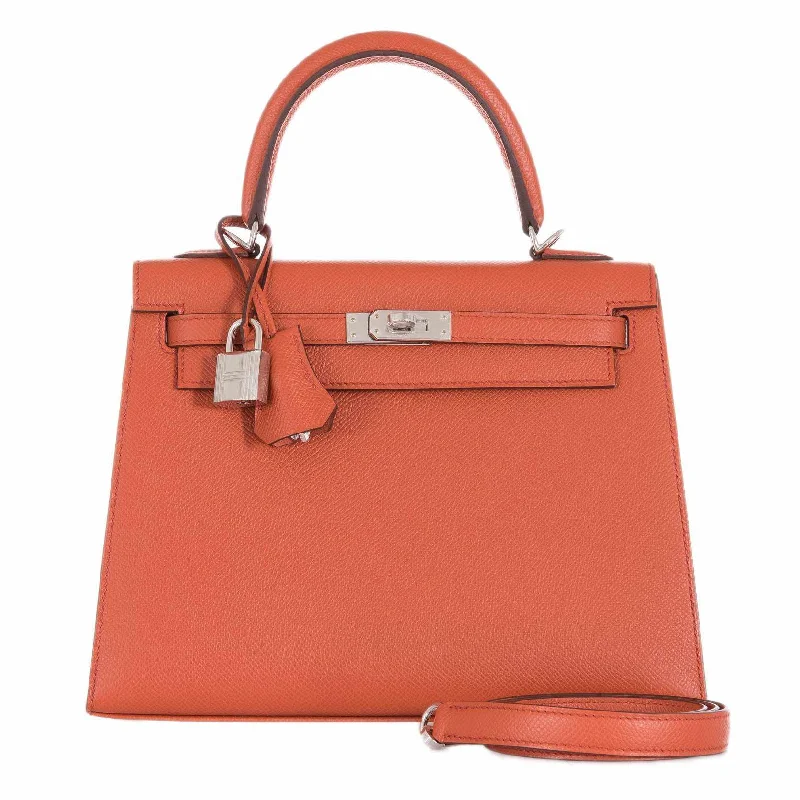 Hermès Kelly 25 Sellier Terre Battue Epsom Palladium Hardware