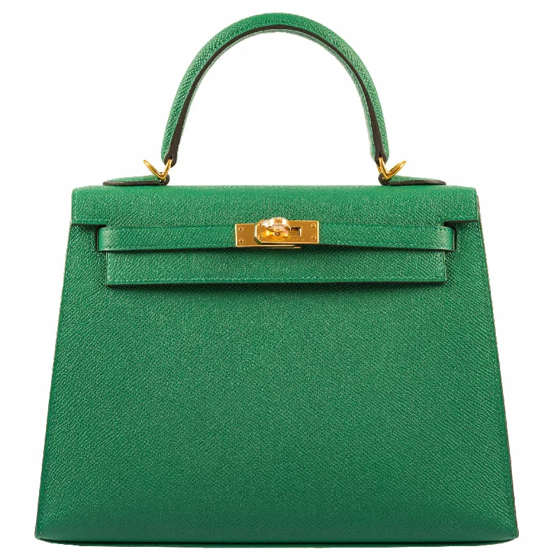 Hermès Kelly 25 Sellier Vert Vertigo Epsom Gold Hardware