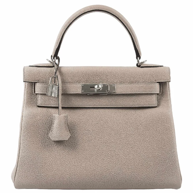 Hermès Kelly 28 Retourne Gris Asphalte Togo Palladium Hardware