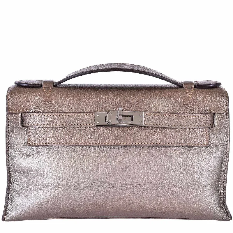 Hermès Kelly Mini Pochette Bronze Chevre Palladium Hardware