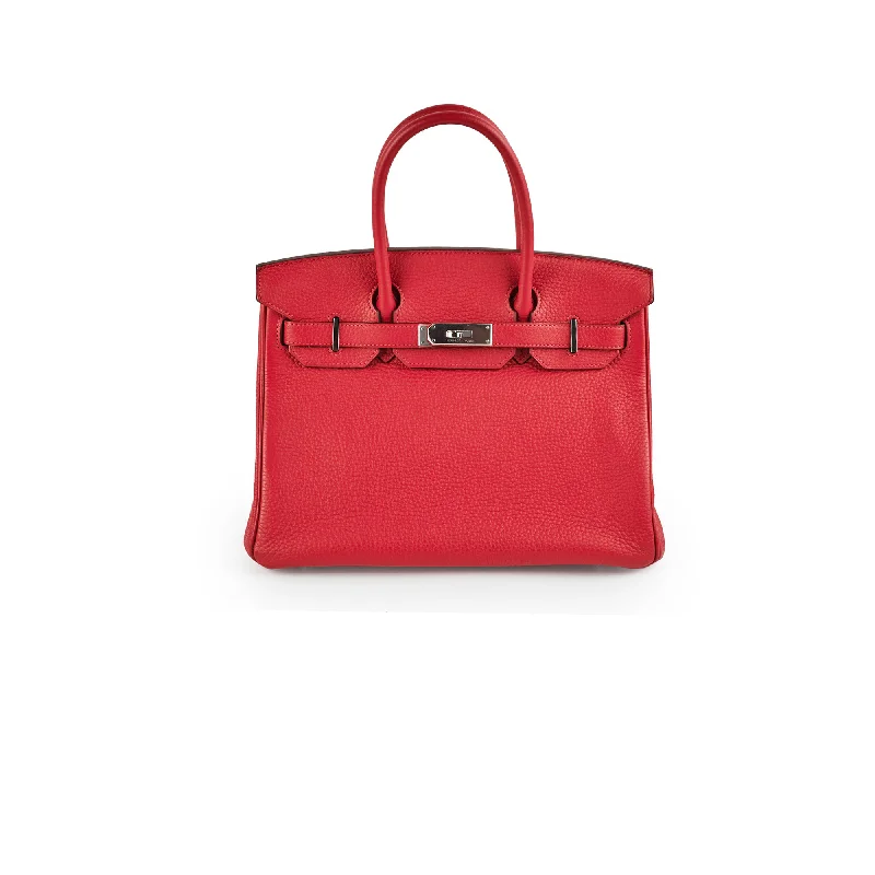 Hermes Birkin 30 Red Clemence- Q Square Stamp