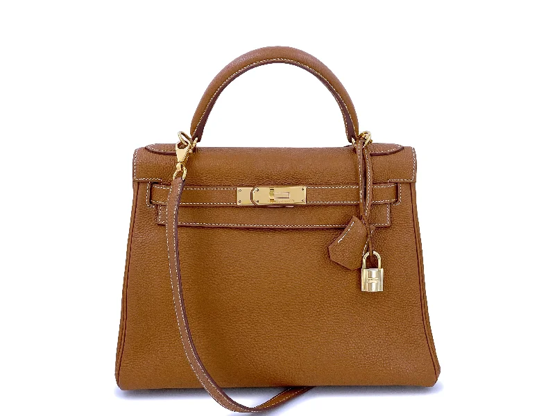 Hermes 28cm Kelly Bag Gold Camel Beige Togo Calfskin GHW