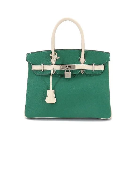 Hermes Birkin 30 HSS Vert Vertigo / Craie Epsom Brush PHW #D SKCP1129