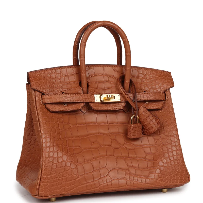 Hermes Birkin 25 Gold Matte Alligator Gold Hardware