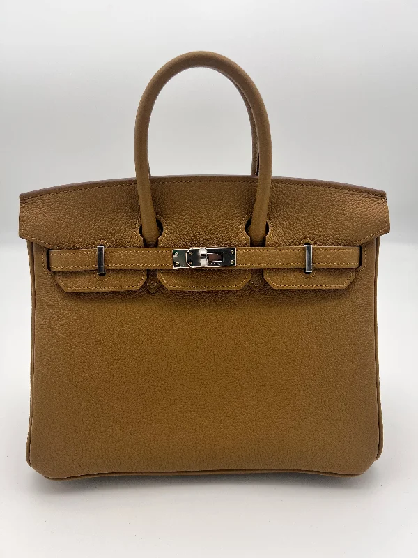 Hermes Birkin 25 Verso Bronze D'ore / Blue Brume Togo PHW AGL2380