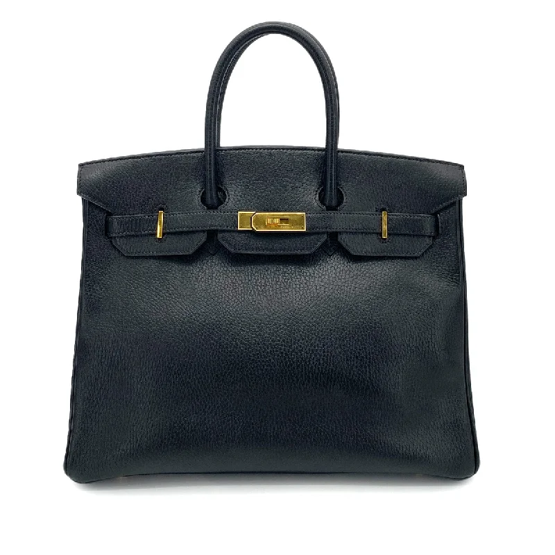 Hermes Vintage Birkin 35 Black Ardennes GHW #Z 90253388