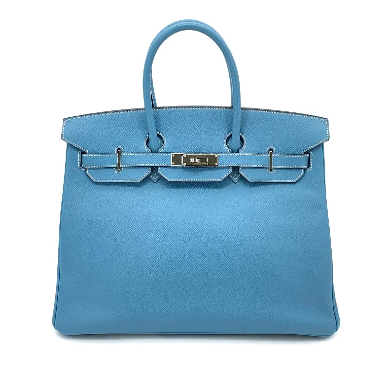 HERMES BIRKIN 35 BLUE JEAN EPSOM HAND BAG □K SHW 90253873