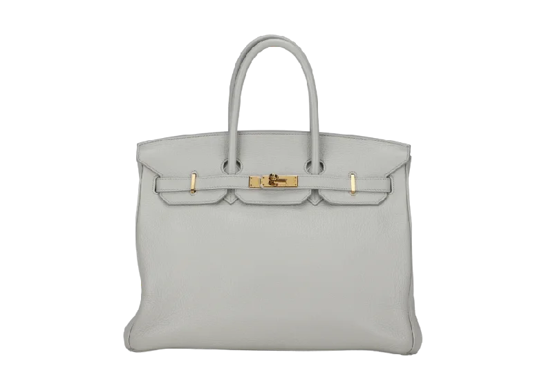 HERMES BIRKIN 35 (STAMP N) GRIS PERLE TOGO GOLD HARDWARE WITH KEYS&LOCK, RAINCOAT, DUST COVER & BOX