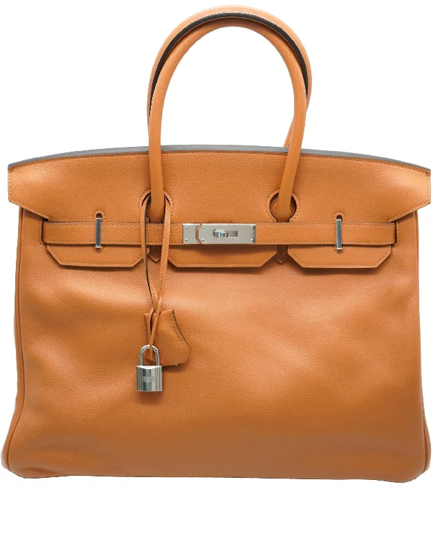 Hermes Birkin 35 Veau Taurillon Clemence Natural PHW (full set) ASC5005