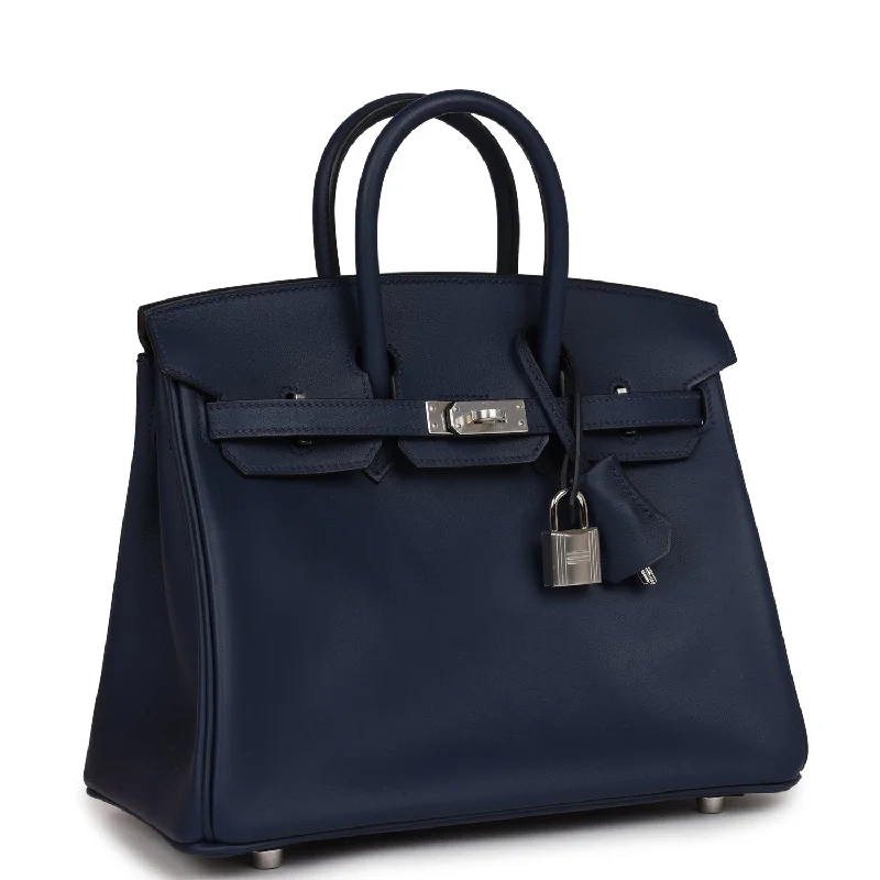 Hermes Birkin 25 Bleu Navy Swift Palladium Hardware