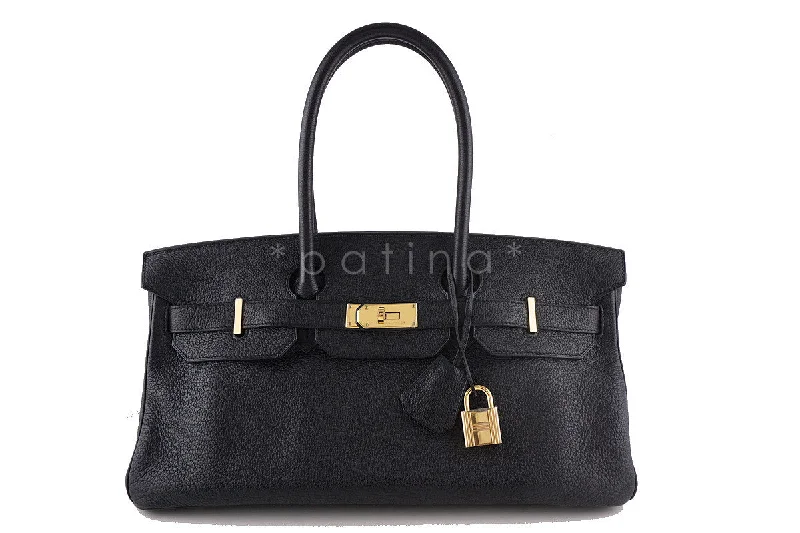 Hermes Black 42cm Clemence Shoulder Birkin II JPG Bag, Pristine