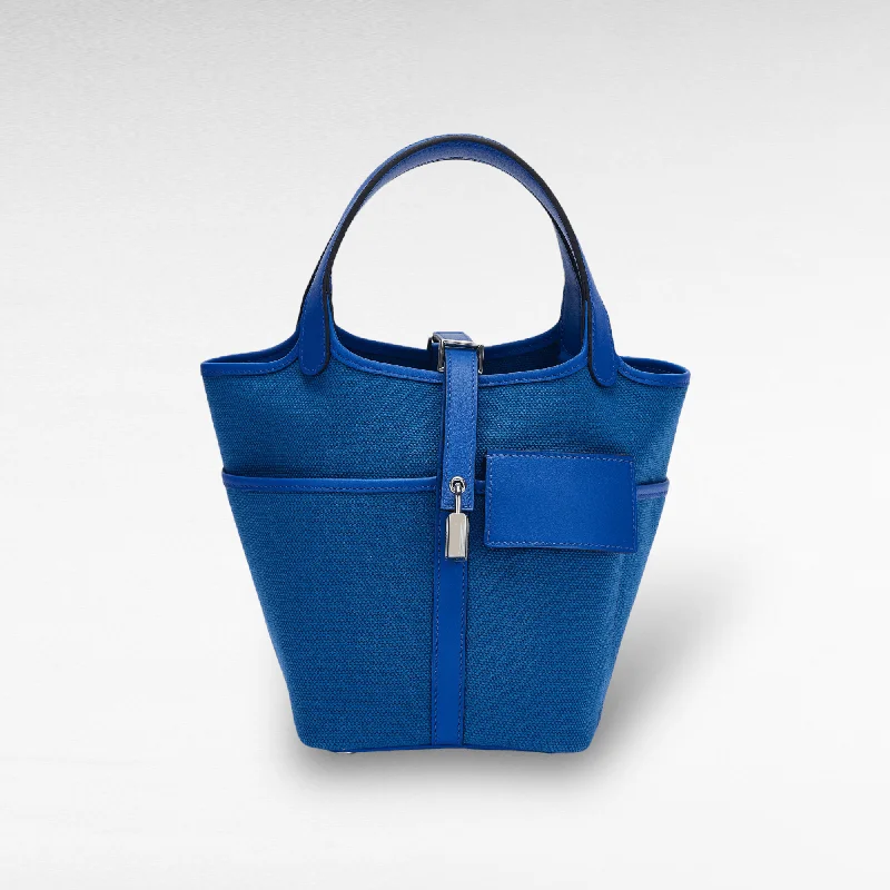 Hermes Cargo Picotin Lock Bag 18 In Bleu Royal Cargo With Palladium Hardware