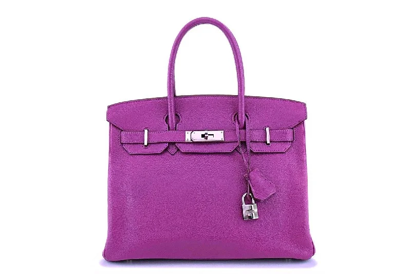 Hermes Cyclamen Pink-Purple Chevre Goatskin 30cm 30 Birkin Tote Bag PHW