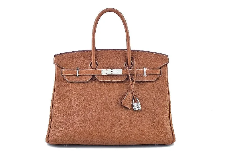 Hermes Gold Camel 35cm Birkin Bag, PHW "P" Stamp