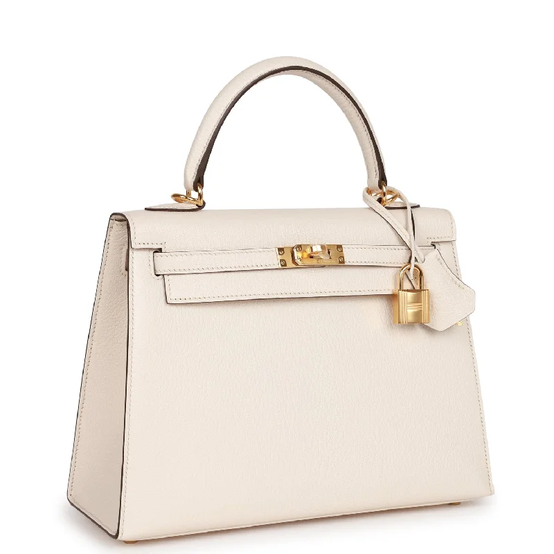 Hermes Kelly Sellier 25 Nata Verso Chevre Gold Hardware