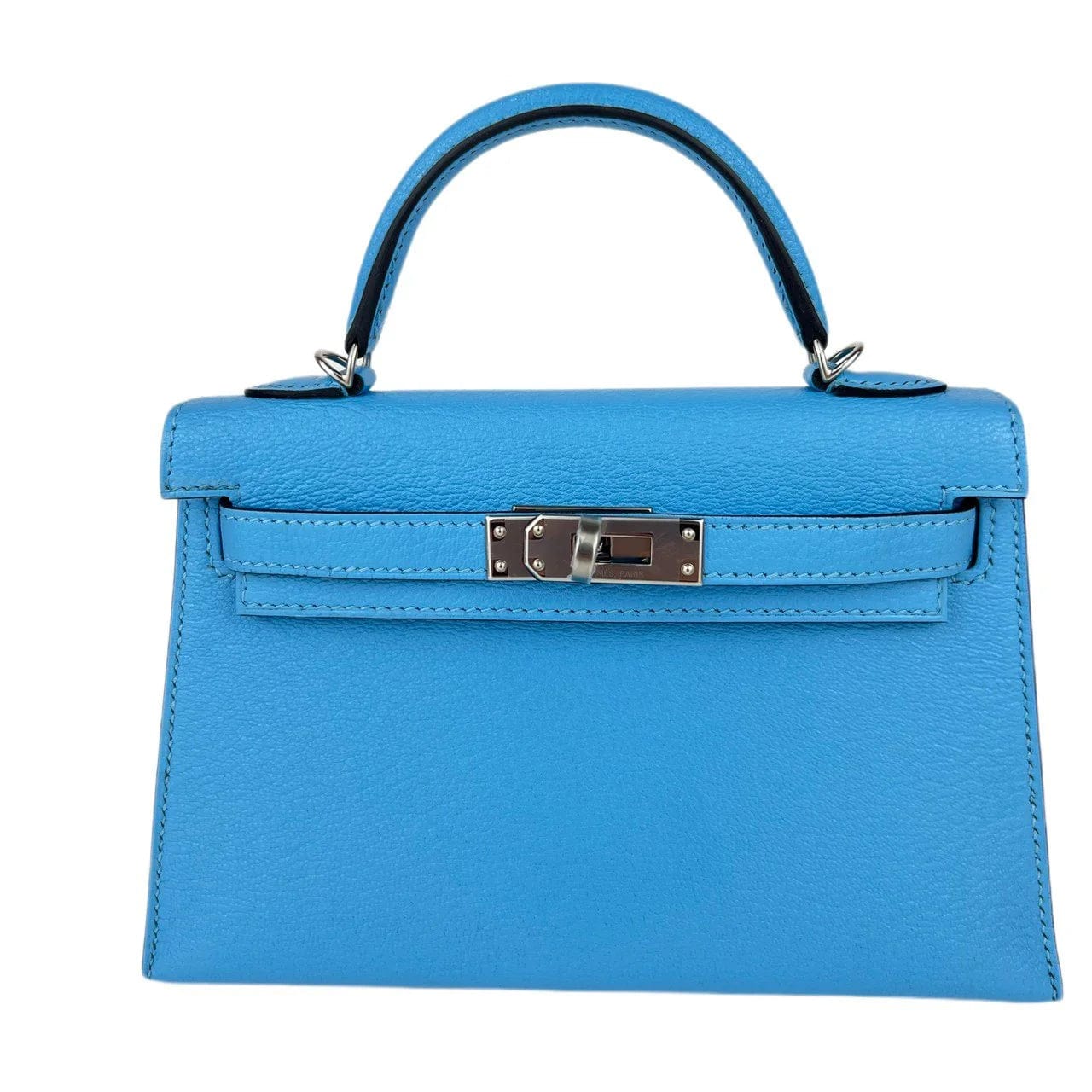 **Hermes Kelly 20 Blue Celeste Chevre PHW #C SKCB-092931