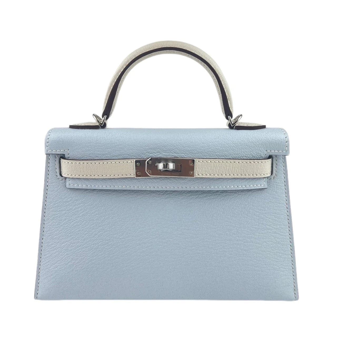 Hermes Kelly 20 HSS Blue Brume / Craie Chevre PHW #B SKCB-107650