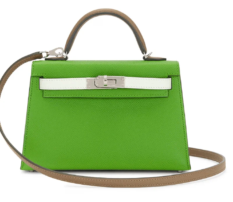 Hermes Kelly 20 tricolor Yucca/Fizz/Etoupe Epsom PHW #B SKCB-091929