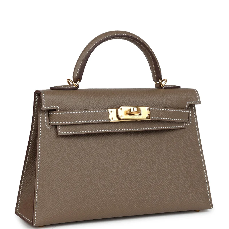 Hermes Kelly Sellier 20 Etoupe Epsom Gold Hardware