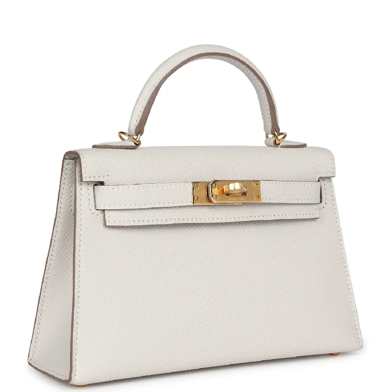 Hermes Kelly Sellier 20 Gris Pale Epsom Gold Hardware