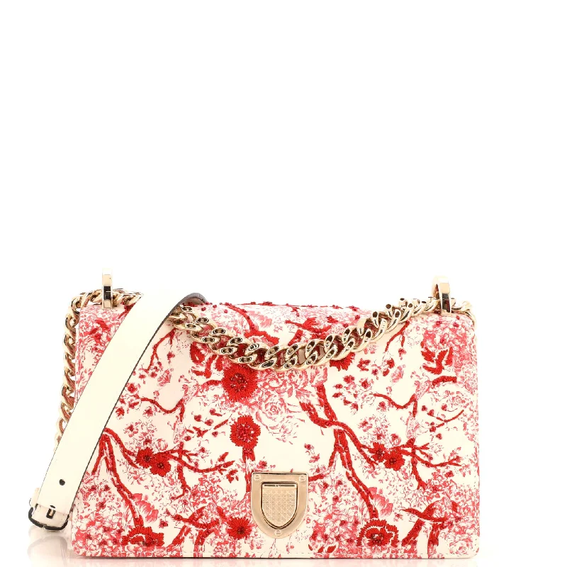 Toile de Jouy Diorama Flap Bag Printed Embroidered Leather Small